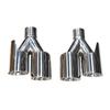Universal Stainless Steel Car Exhaust Tailpipe: One-in-Two, Double Four-Out, Welded Edge Muffler.