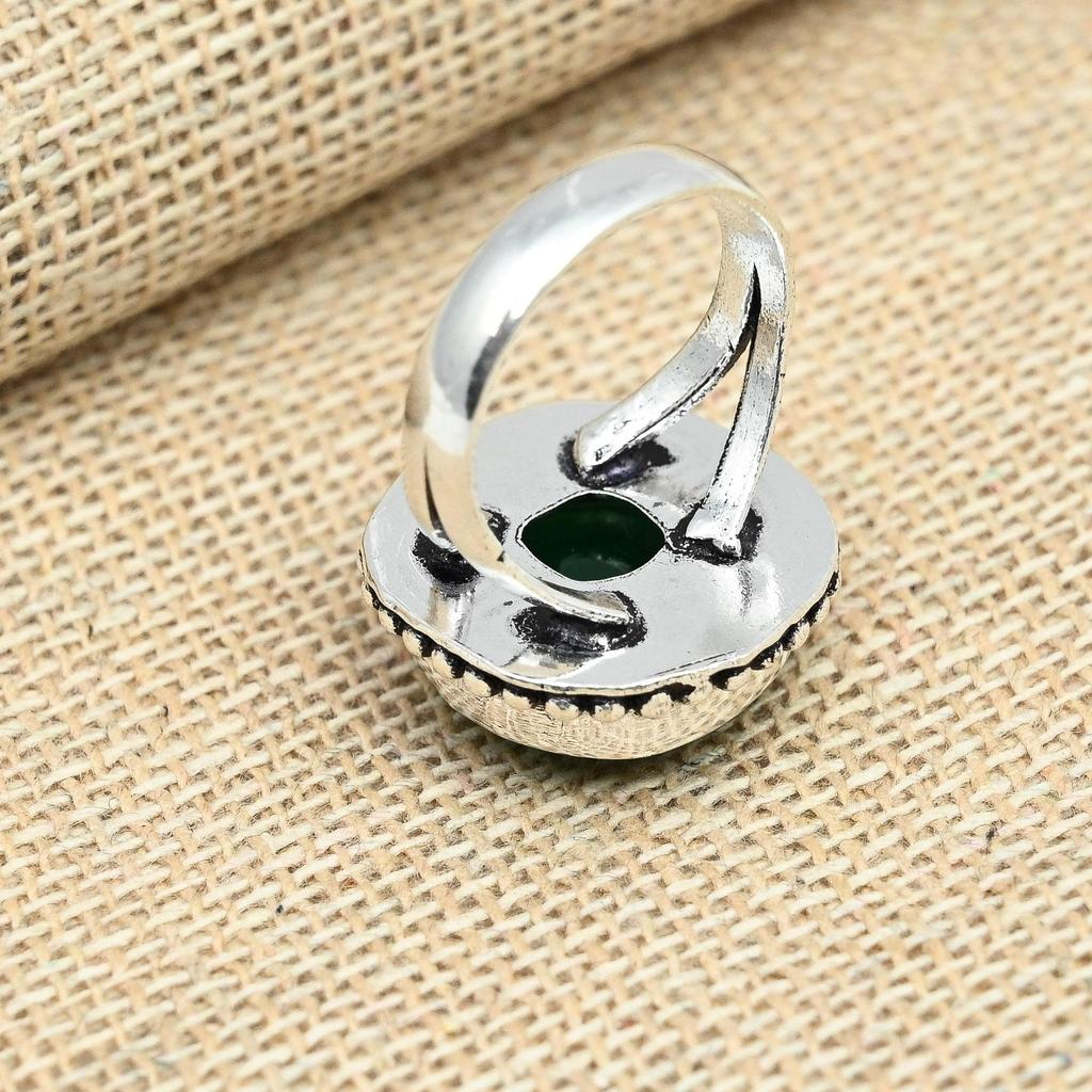 Green Onyx Gorgeous Gemstone Handmade 925 Sterling Silver Handmade Ring Jewelry