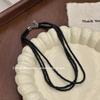 New Black Multi-layer Stacked Beaded Necklace Female Personality Sweet Cool Style Simple Personality Temperament Versatile Collarbone Chain