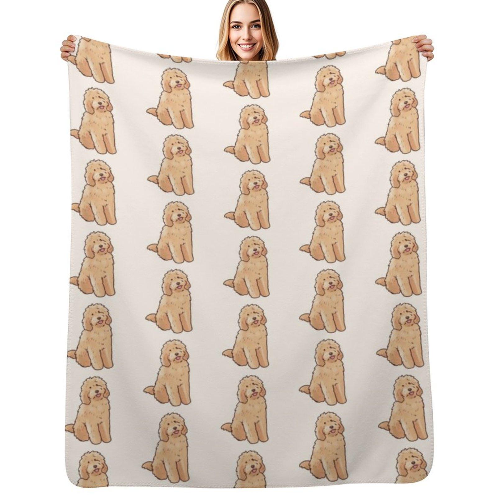 Golden doodle dog Throw Blanket Fade Resistant Durable Throw Blanket Size: 75*100cm, Weight: 230 GSM