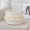 Practical Cotton Rope Storage Basket Durable Cotton Rope Storage Basket with Tassels Perfect For Any Room Decors