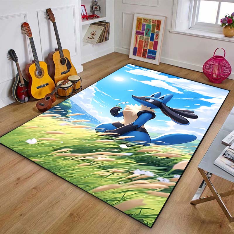 17 Styles P-Pokemon Lucario Theme Cartoon Carpets Rug for Living Room Bedroom Bedside Floor Mat Large Area Home Decor Rug Gifts