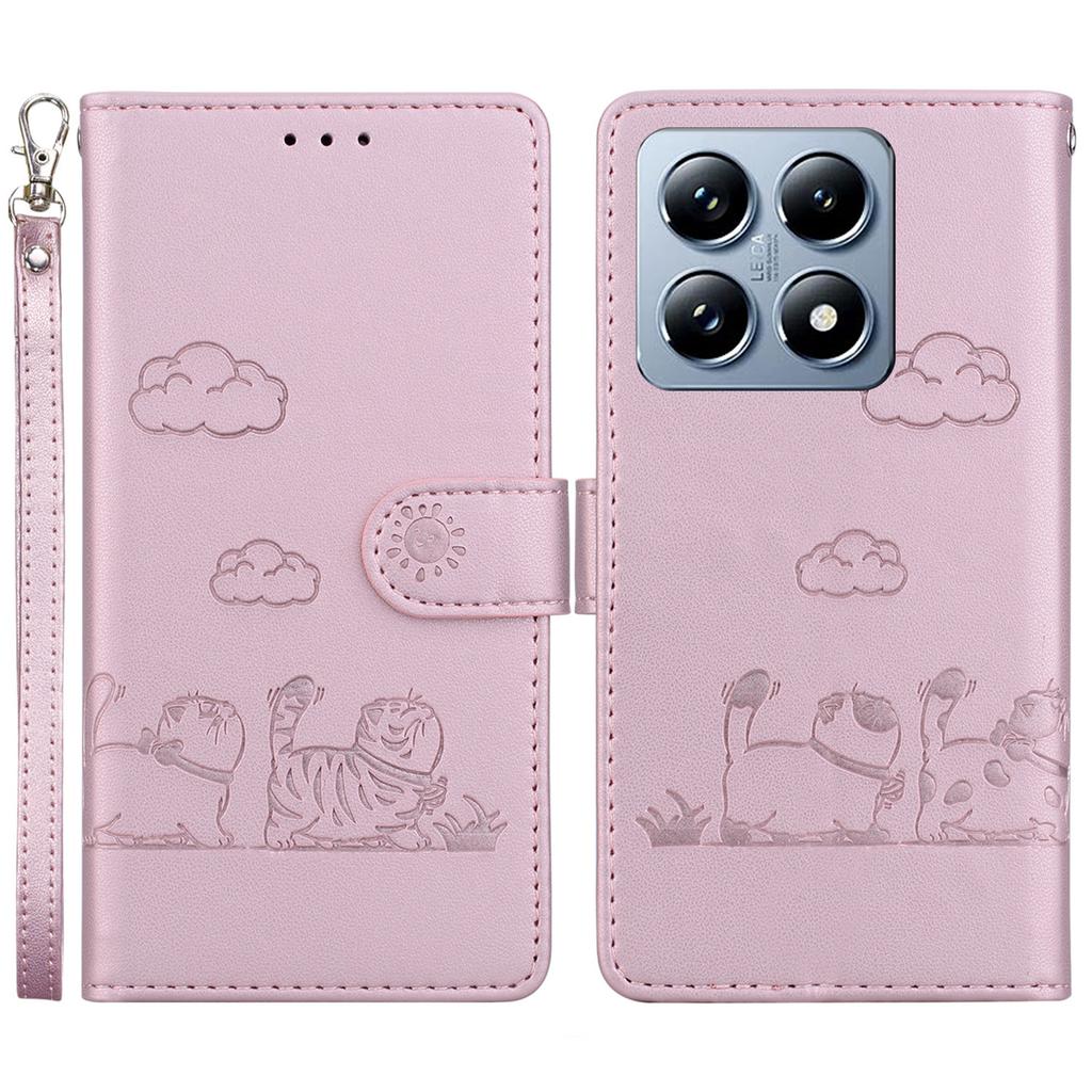 For Xiaomi 14T Case RFID Blocking Kitten Pattern TPU+PU Leather Phone Cover