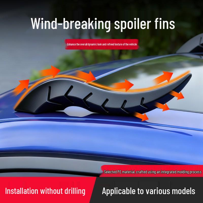 Universal Dragon Horn Arc Spoiler Fin Trim for Sedans and SUVs