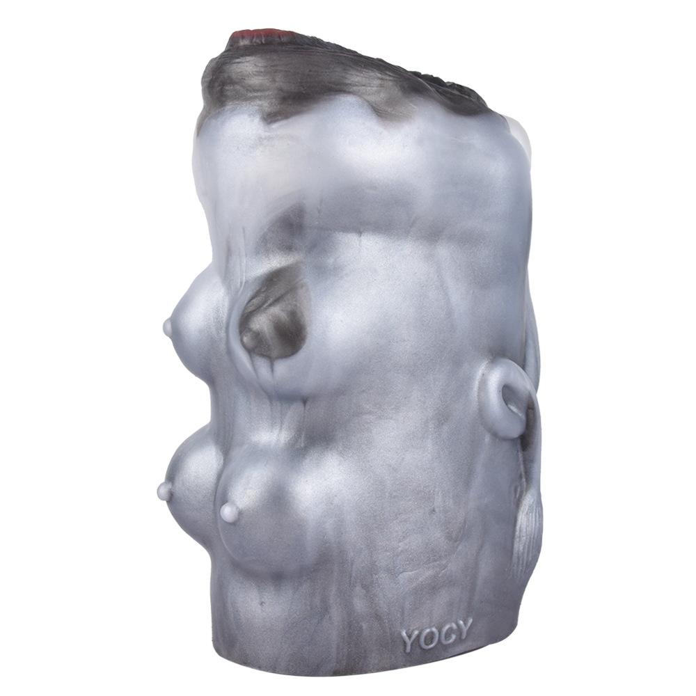 Masturbatoare pentru bărbați Dual Channel Forme ciudate asemănătoare vacii 16*9*6cm 720g Păpuși sexuale din silicon lichid Sex anal/vaginal