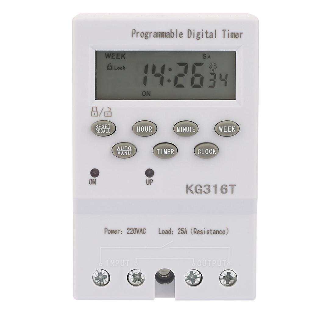 KG316T 220V Microcomputer Time Control Switch Programmable Automatic Digital Timer Switch