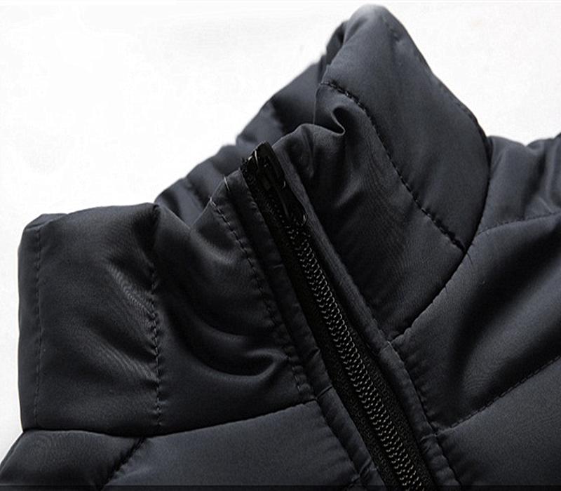 Men's Solid Color Warm Waterproof Windproof Down Cotton Coat