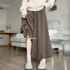 Khaki Puffy Tulip Skirt Pants - 2025 Spring/Autumn, Loose Fit, Petite, Casual Wide-Leg Style