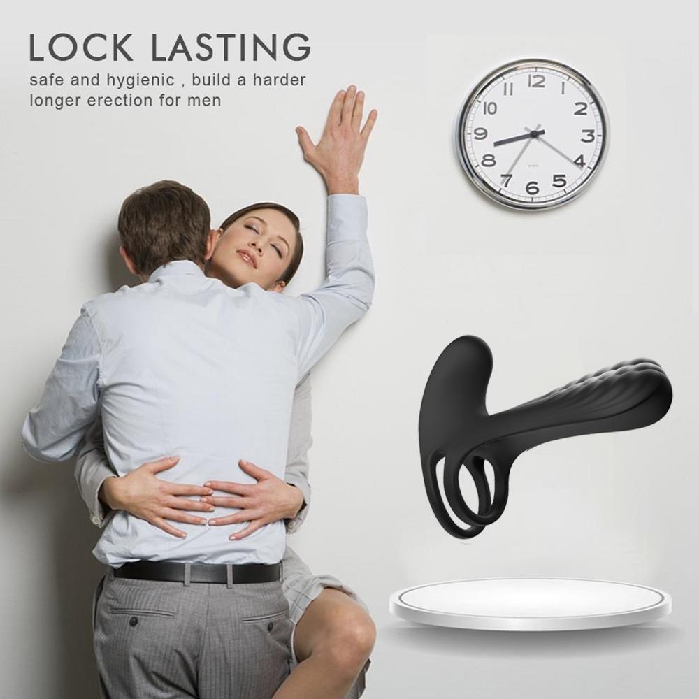 Elastic Delay Ring, Vibrating Cock Stretchy Intense Clit Stimulation, Couple Sexy Toy, Premature Ejaculation Lock Vibrator