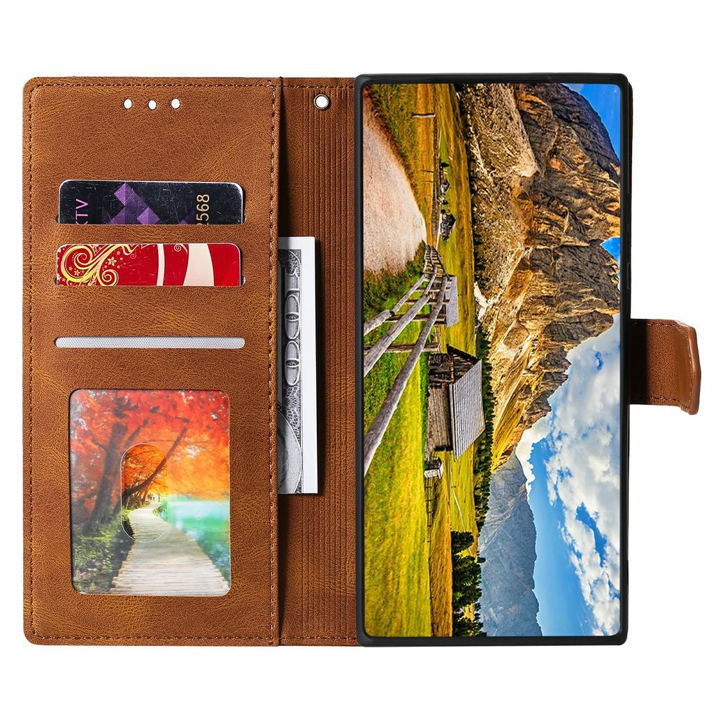 For Xiaomi Redmi 15 5G (Global) (169mm) Leather Case Splicing Stitching Wallet Phone Cover with Wrist Strap