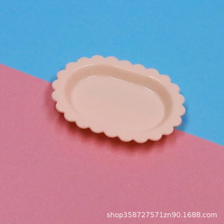 

Doll House Simulation Mini Color Flower Plate Plate Plate Cake Shop Dessert Mini Tableware Play House Toys светло-розовый
