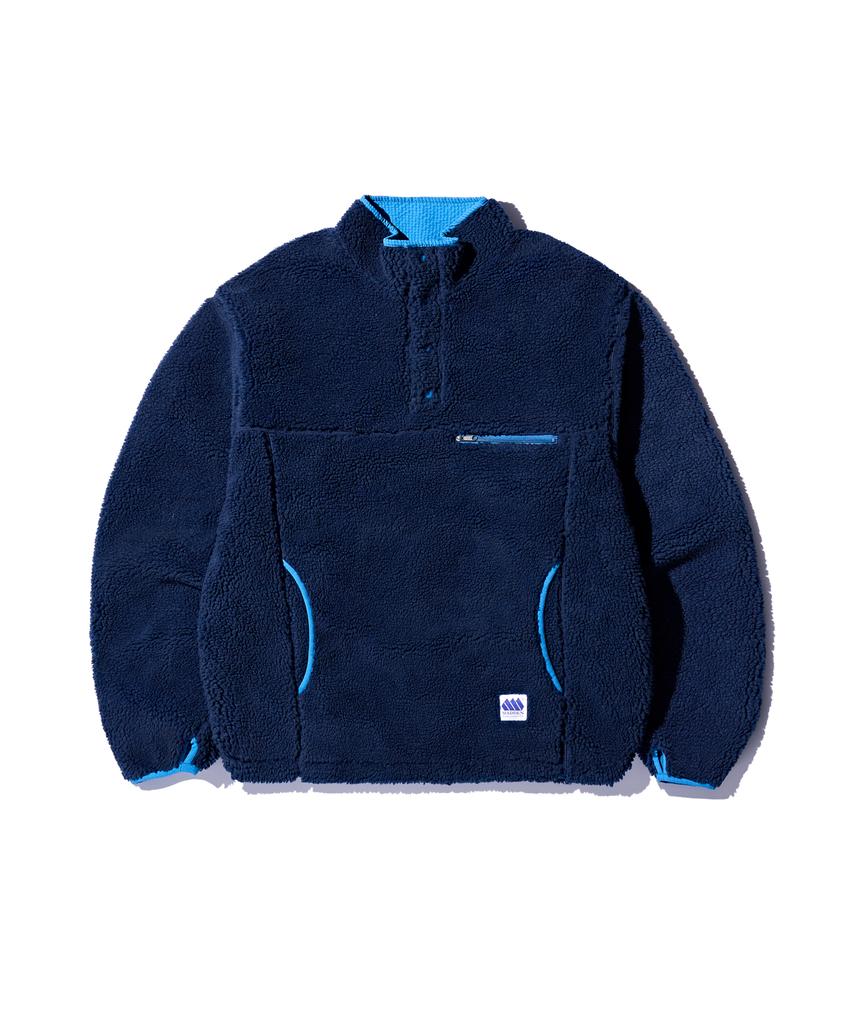 MADDEN Sherpa Reversible Pullover Jacket Navy