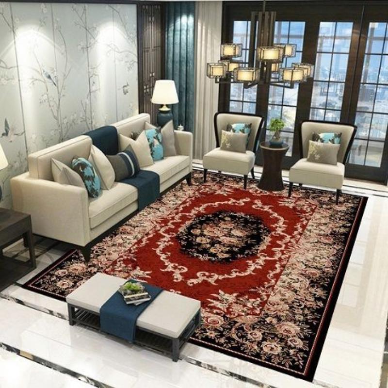 Chinese Style Living Room Carpet Coffee Table Floor Mat Chinese Style Study Bedroom Bedside Home Decoration Non-slip Floor Mat