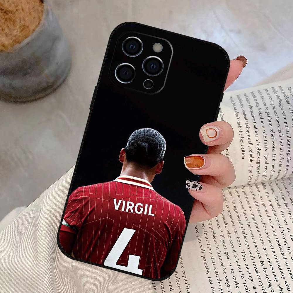 FOOTBALL V-Virgil van D-Dijk Phone Case For iPhone 17,16,15,14,13,12,11 Plus,Pro Max,XS,Soft Silicone Black Cover