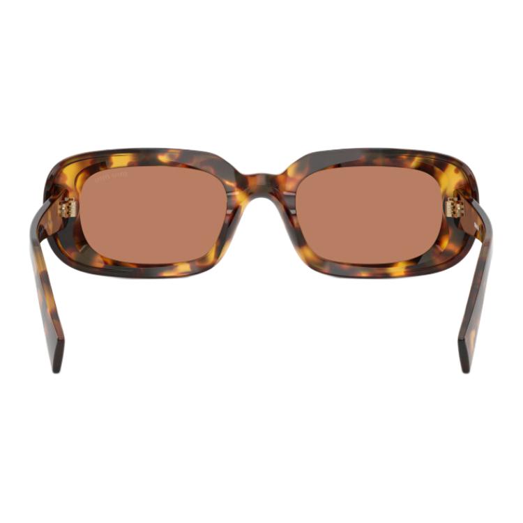 MIU MIU Logo Design Acetate Rectangular Sunglasses Women Sunglasses Tortoise MUB13S14L90Q