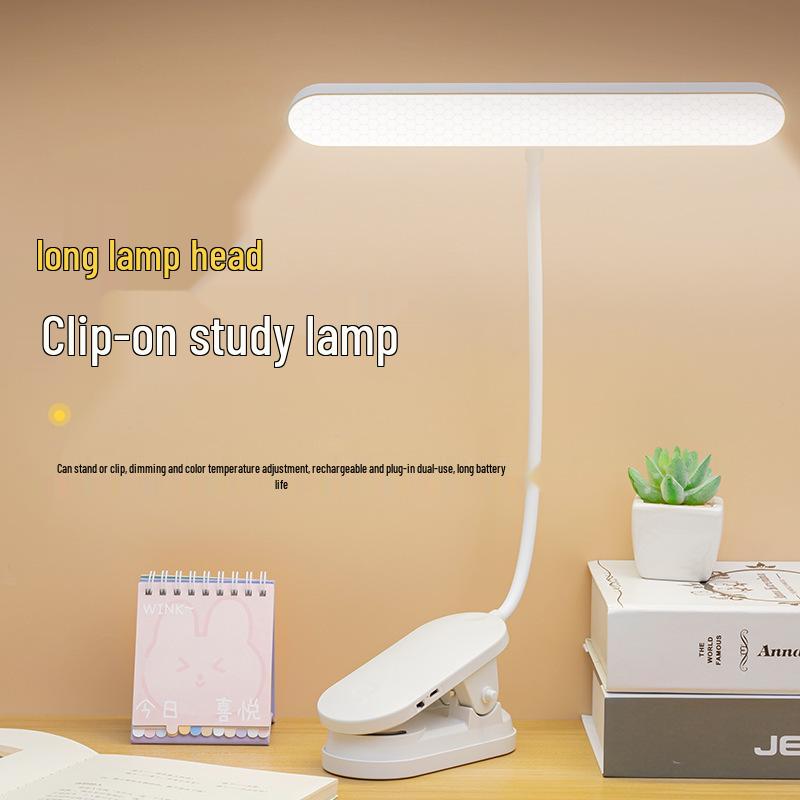 LED Clip-On Desk Lamp: Dual-Power for Bedroom, Study, or Dorm.