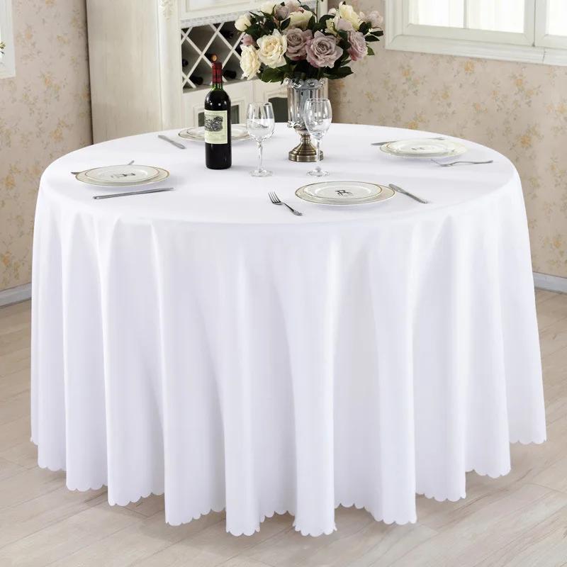 Solid Round Polyester Tablecloth for Wedding Banquet Birthday Party Holiday Celebration Hotel Event Decoration