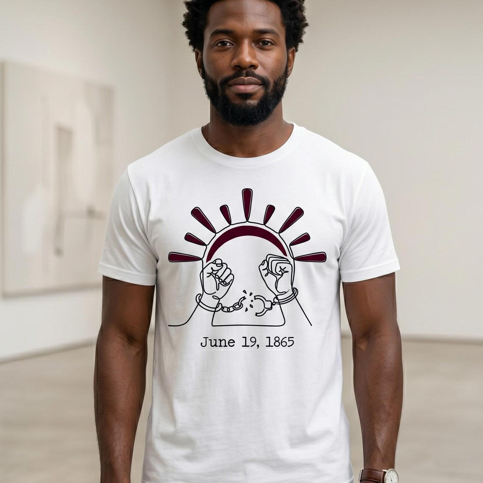 Juneteenth Fist Sunrise Tee June 19 1865 T-Shirt Historical Freedom Shirt L