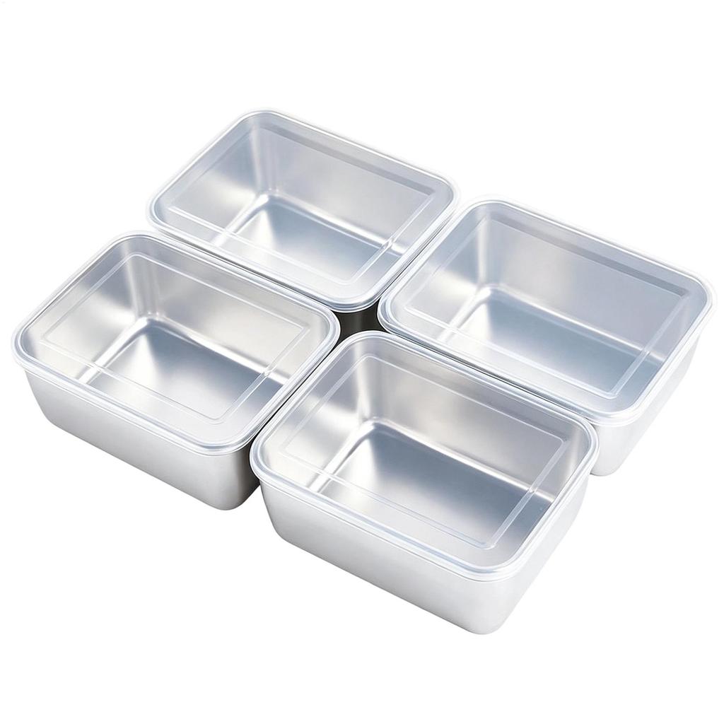 1PC Stainless Steel Food Storage Container Rectangle Dish with Cover Noodles Fruit Tray Lunch Box Thick Refrigerator Organizer