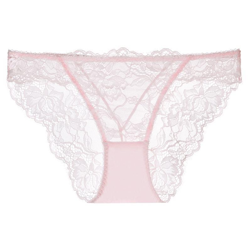 Big Size Lady Spring Summer Ultra Thin Sexy Lace Pure Cotton Crotch Lift Hip Low Waist Briefs