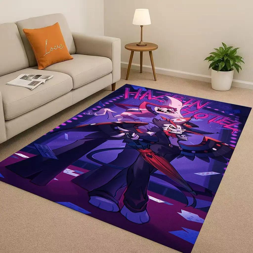 3D Cartoon H-Hazbin Hotel Angel Dust Alastor Living Room Non-Slip Area Rug Soft Carpet for Bedroom Sofa ,Easy Clean Home Doormat