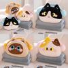 Cat Animal Pillow Cover With Foldable Blanket For Home And Car Use