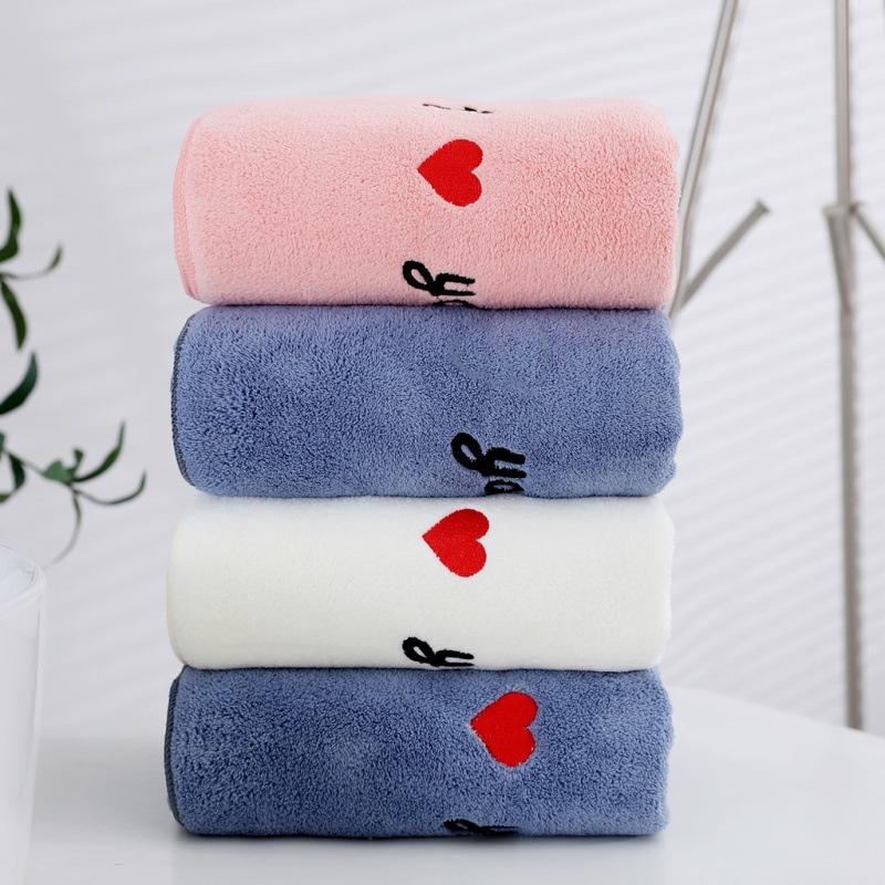 High-Density Coral Velvet Towel Embroidered Super Fine Fiber Face Towel Lock Edge Sliceable Perfect for Gifts Wholesale