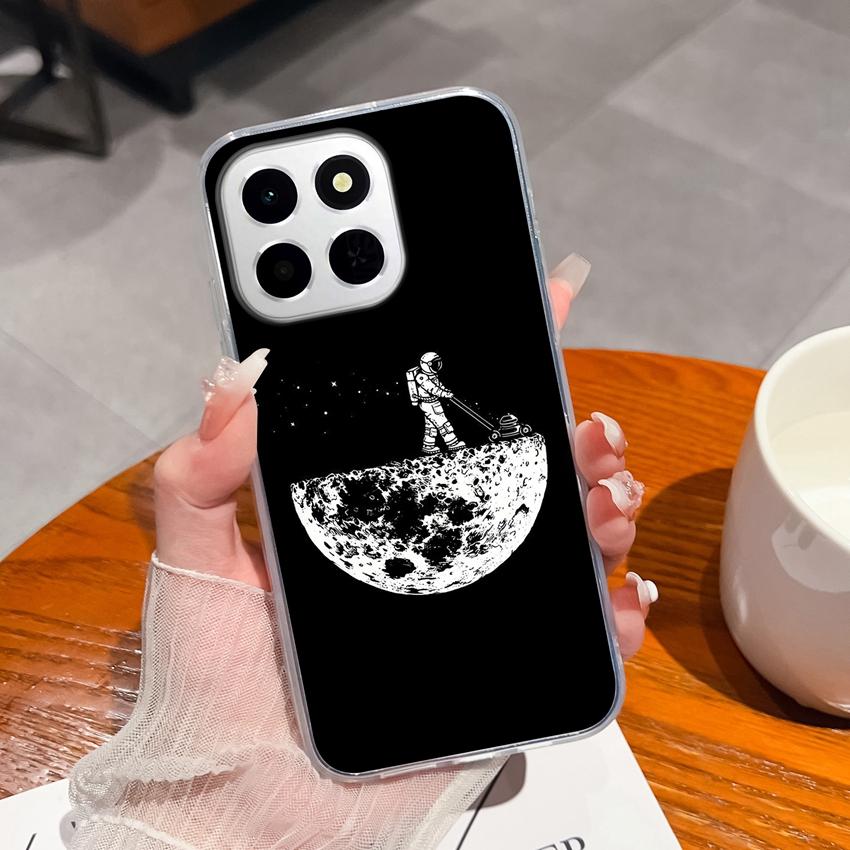 Für Huawei Honor X8a X7a X8c X6c 400 Pro Handyhüllen Niedliches Astronautenmuster Luxuriös Transparent Stoßfest Silikon Linsenschutzhülle Für Huawei Capa