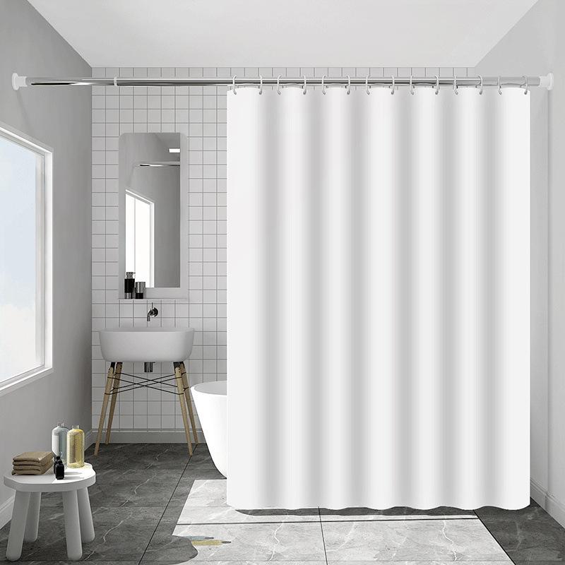 Bathroom Thickened Curtain Cloth MildewProof Waterproof Shower Curtain Set Free Punching Bathroom Partition Curtain Door Curtain Window