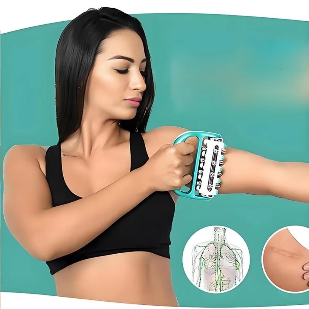 Multi-Round Muscle Massage Roller 360° Rotating Deep Tissue Massager for Waist