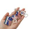 USA Flag Bottle Opener Keychains Creative American Flag Metal Enamel Pendant Keyrings for Women Men Fashion Jewelry Friends Gift