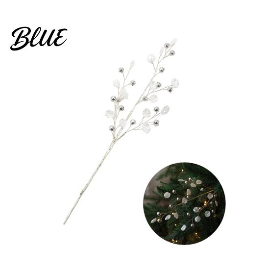 Parties Tree Picks Faux Crystal Christmas Picks Artificial Branch with Clear Beads Fake Pearls Xmas Stem Vase Filler for Home Winter Holiday Party