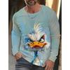 Funny 3D Animal Print Mens T Shirt Hip Hop Trend Harajuku Street Clothes Autumn Loose Top Fashion Cotton Long Sleeve T-shirt Men