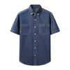 Men's Summer Fashion Quality Denim Short-sleeved Shirt Youth Trend Casual Shirt