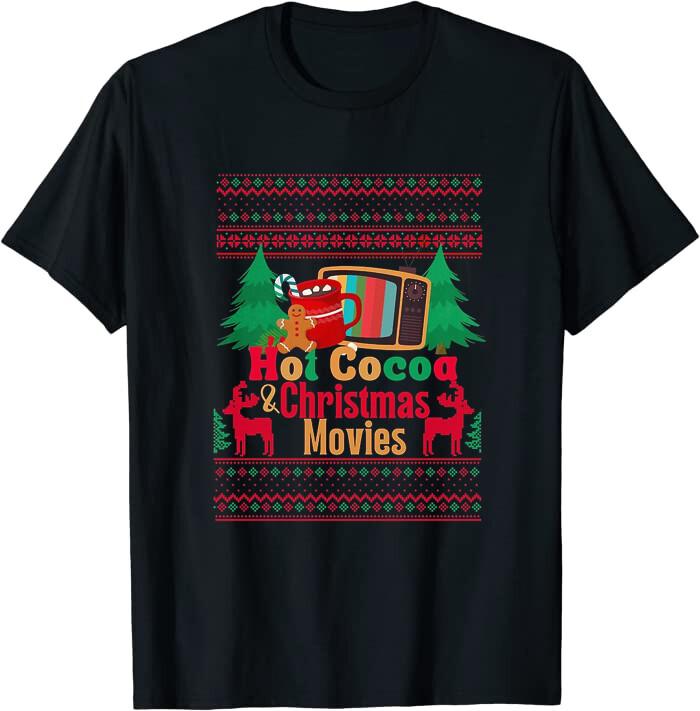 Hot Cocoa and Christmas Movies Classic T-Shirt Fast Ship XXL