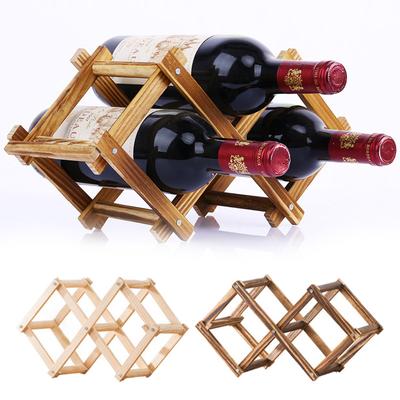 1PC Display Stand Drei-Flasche Wein Rack Faltbare Montiert Küche Organizer Holz Halter