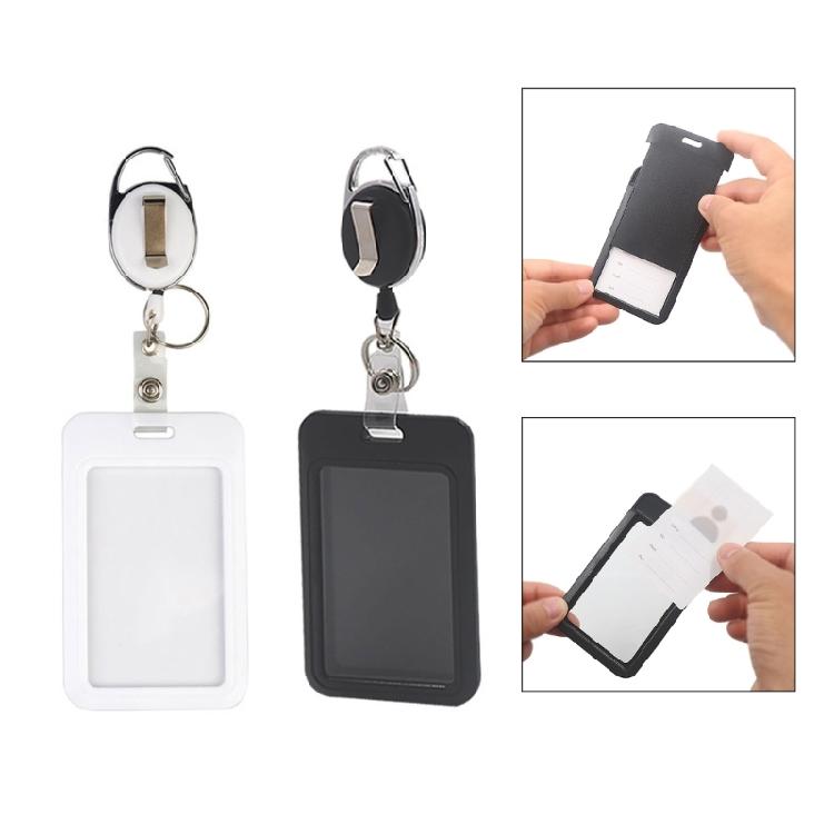 Elegant Vertical ID Badge Holder with Retractable Reel Suitable for Business Professional and Frequent Travelers