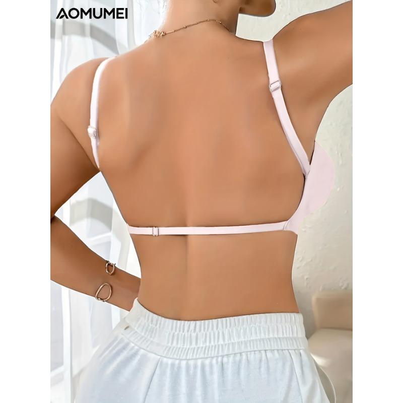 Nahtloses kabelloses Push-Up-Bralette für Damen mit tiefem V-Ausschnitt, verstellbarem Träger, unsichtbar, bequem, atmungsaktiv, Alltags-BH für den täglichen Gebrauch
