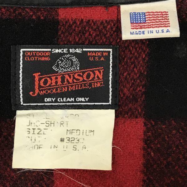 Johnson Woolen Mills/Wool Jacket/M/Red×Black/Buffalo Check/Mackinaw Cruiser(USED)