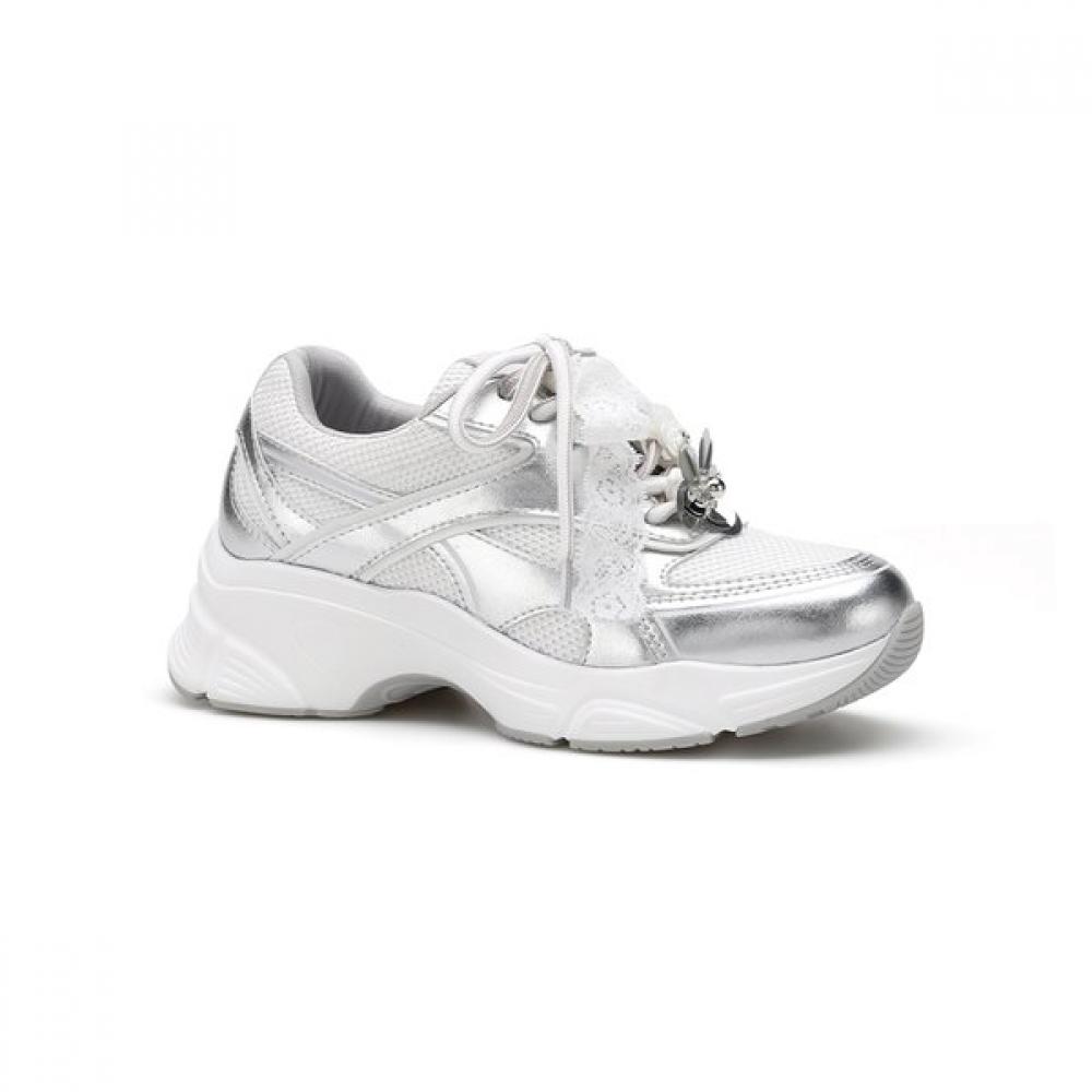 Thommcan Women S Comfort Height SneakerS White Silver New York 03 8tmny36S9S