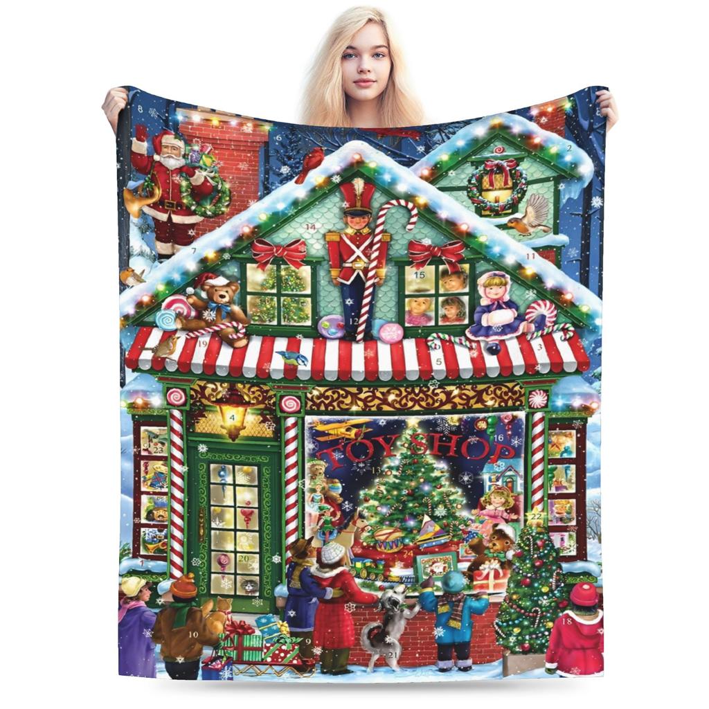 Christmas Eve Blanket Travel Flannel Throw Blanket For Couch Chair Warm Soft Custom Quality Bedspread Gift Idea