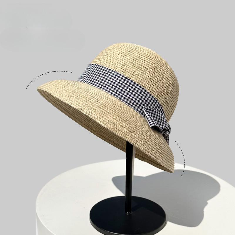 Small fresh travel summer straw hat children seaside beach shopping lampshade sun hat sunscreen basin hat bucket hat