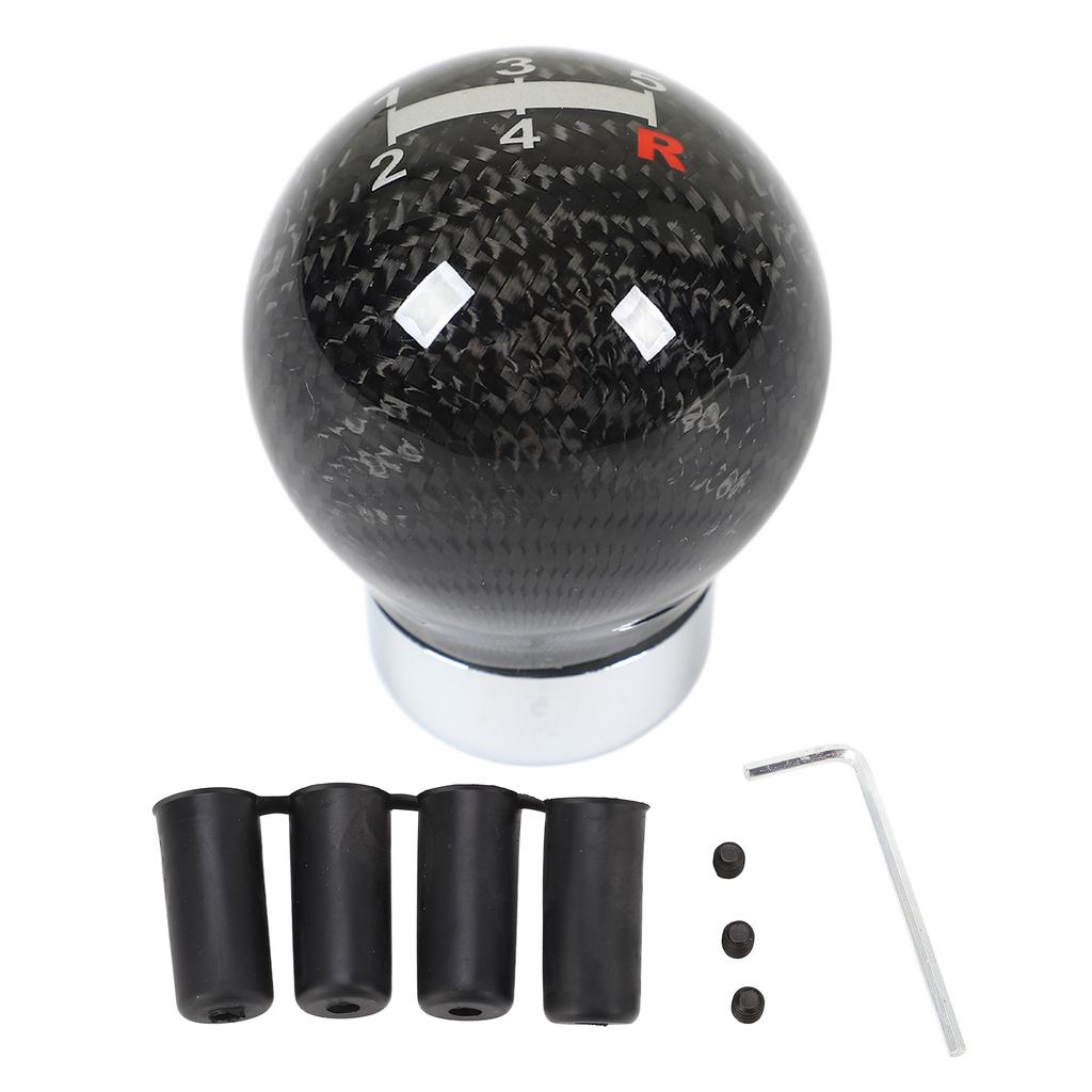 Gear Shifting Lever Knob Carbon Fiber 15mm Bottom Interface Round Ball Manual Automatic Transmission Shifter Head Knob