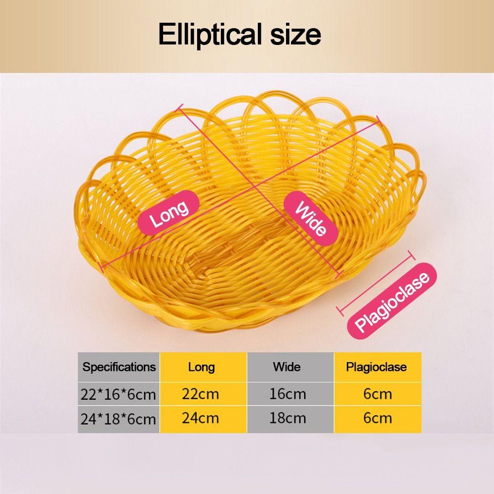 Plastic Food Plate Woven Fruit Tray New Bread Basket Breakfast Cake Snack