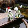 Two Fun Thinking Swinging Little Skulls - Halloween Resin Decorations, Add Mysterious Fun To Your Festival