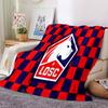 Losc Football Crest Flannel Blanket, Soft Polyester, Modern Design, All-Season for Camping, Travel, Gifts for holidays or birthdays