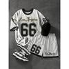 Men's 3D printed T-shirt and drawstring shorts set