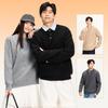 MINISO Men's Retro Henley Collar Long-Sleeve Knit Sweater