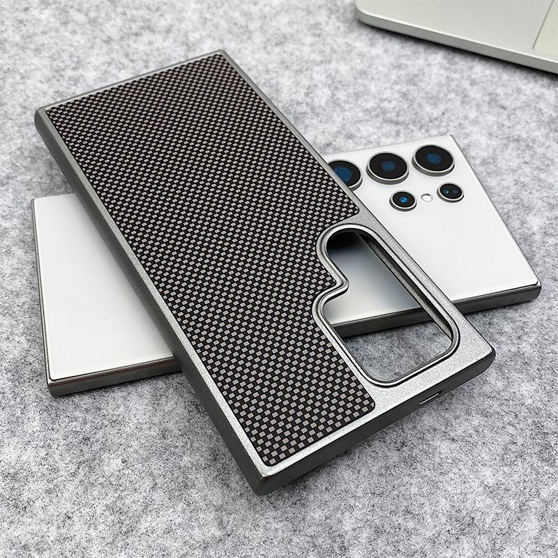 Samsung S25Ultra Case: Slim, Magnetic, Kevlar Carbon Fiber Texture, Anti-Drop, for S24Fe/S23.