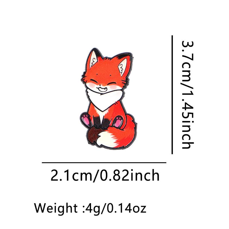 Brose Smălțuite Drăguțe Vulpe Broșă Metalică Rucsac Pălărie Geantă Guler Insigne Rever Colecție Bijuterii Cadou